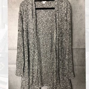 NWOT Asymmetrical Marled Grey Knit Cardigan